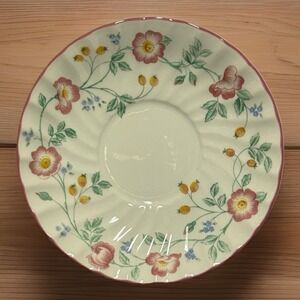 Set of 3 Churchill England "Briar Rose" Saucers – Floral Staffordshire